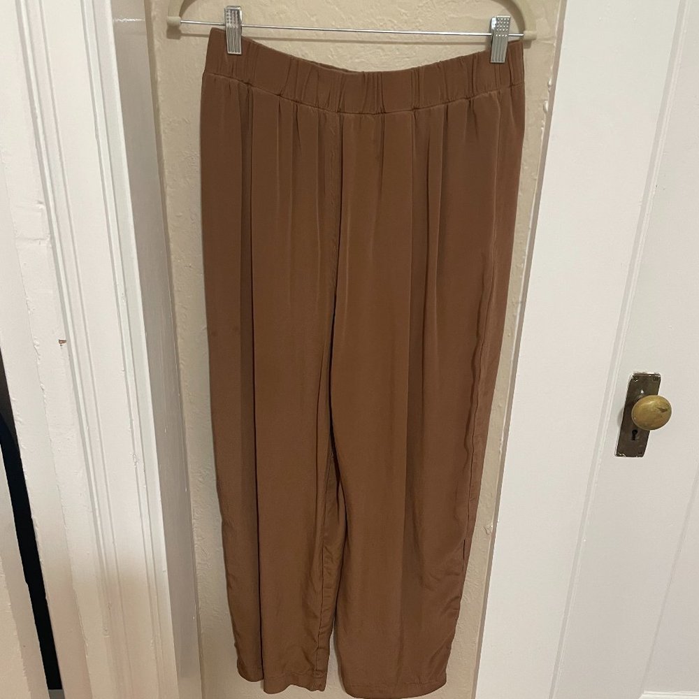 Elizabeth Suzann Moss Silk Crepe Andy Trousers in Large-Regular